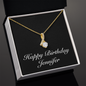 Happy Birthday Jennifer v2 - 18K Yellow Gold Finish Alluring Beauty Necklace