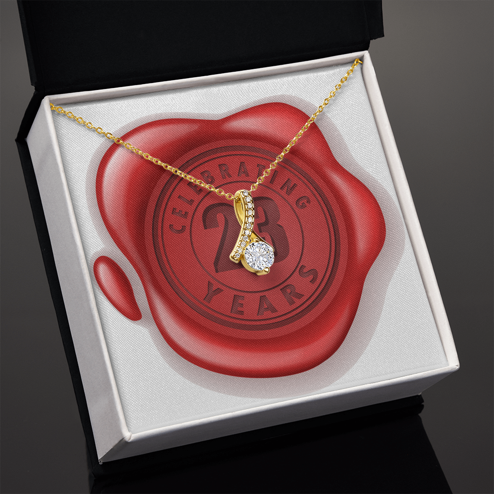 Celebrating 23 Years Anniversary - 18K Yellow Gold Finish Alluring Beauty Necklace