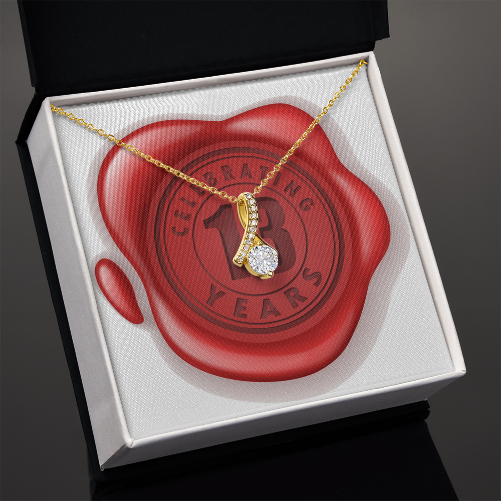 Celebrating 13 Years Anniversary - 18K Yellow Gold Finish Alluring Beauty Necklace