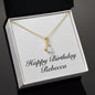 Happy Birthday Rebecca - 18K Yellow Gold Finish Alluring Beauty Necklace