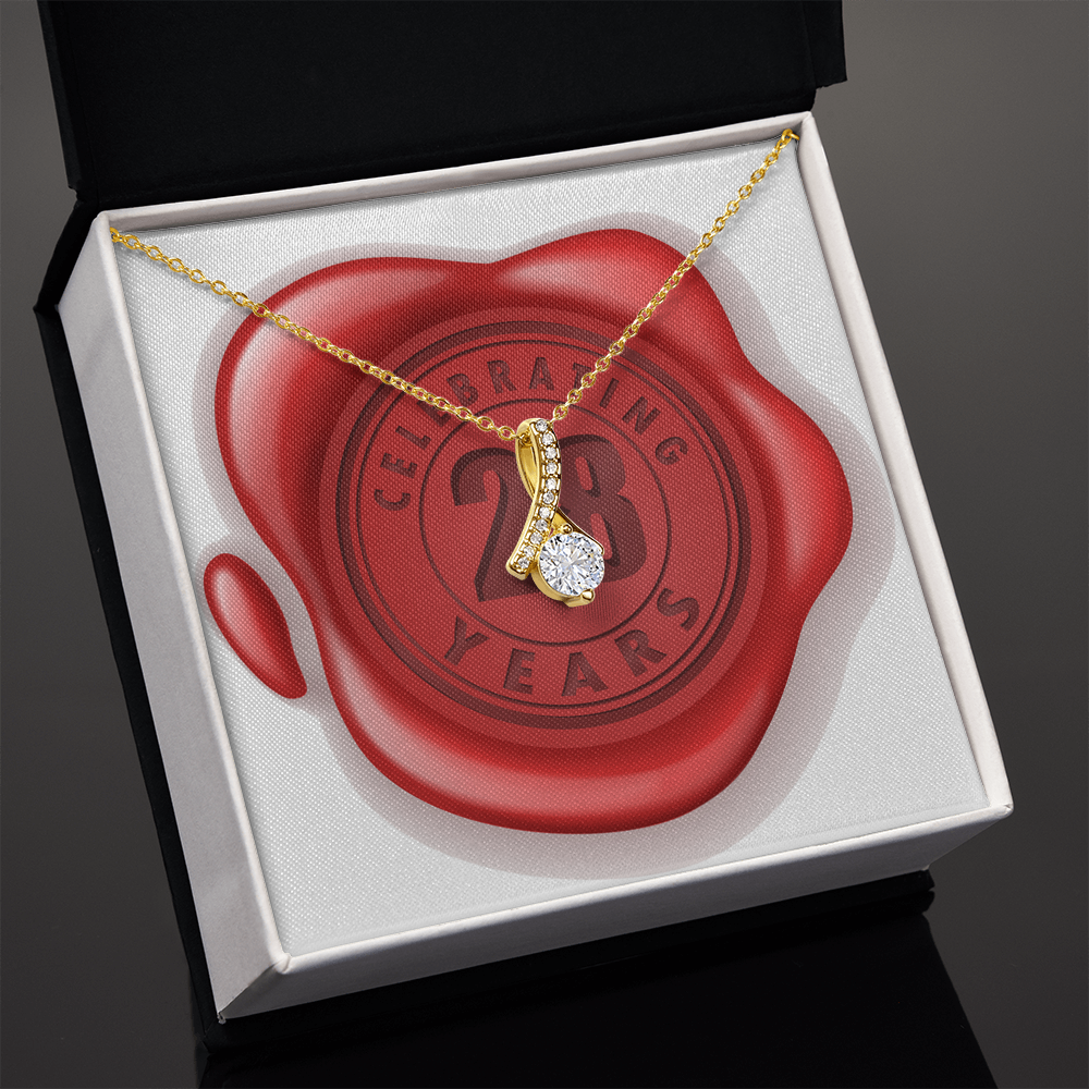 Celebrating 28 Years Anniversary - 18K Yellow Gold Finish Alluring Beauty Necklace