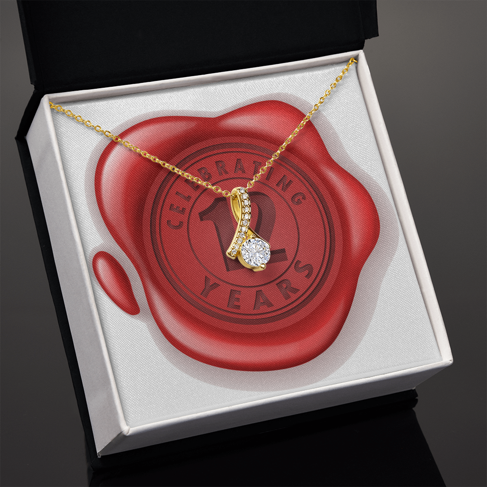 Celebrating 12 Years Anniversary - 18K Yellow Gold Finish Alluring Beauty Necklace