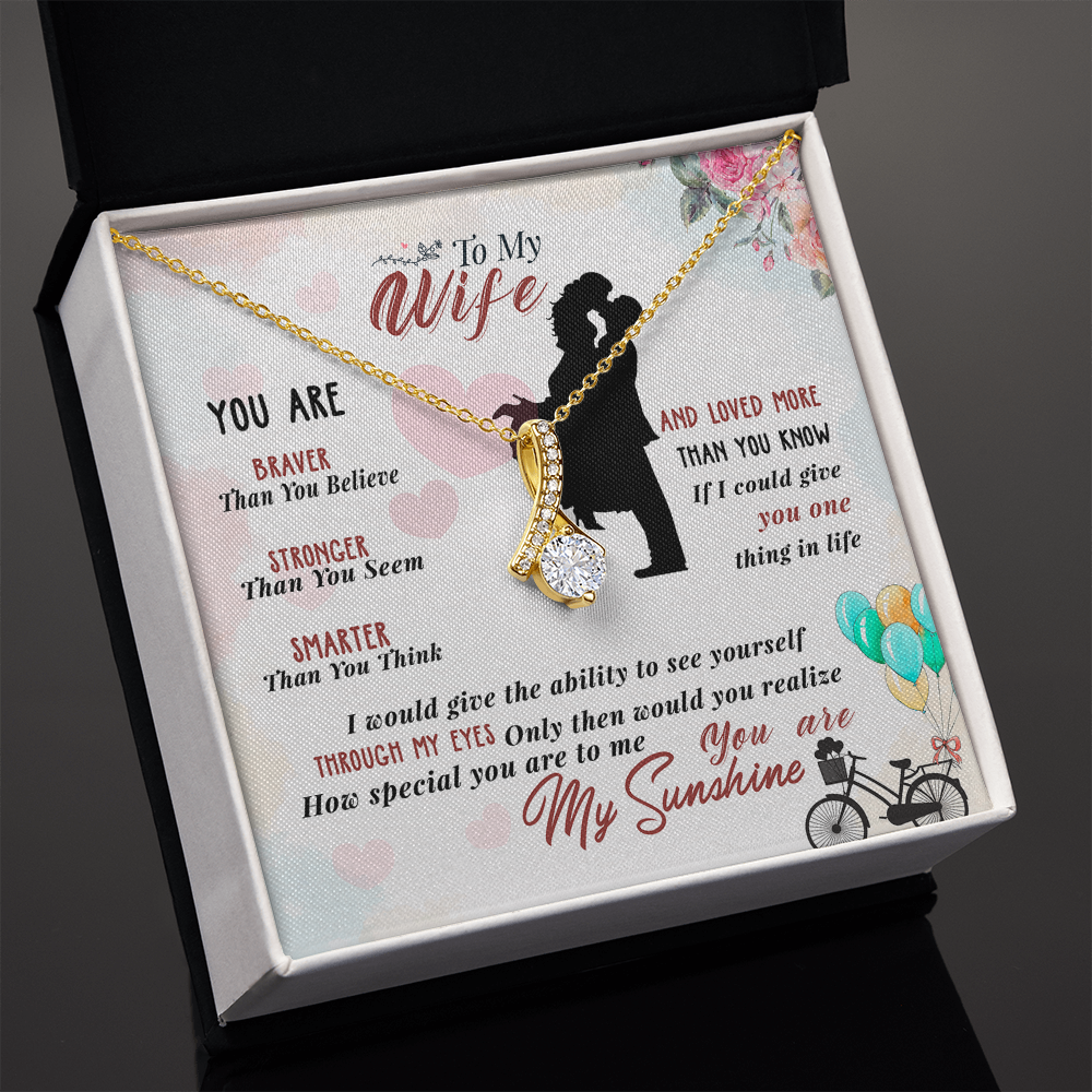 014 To My Wife - 18K Yellow Gold Finish Alluring Beauty Necklace