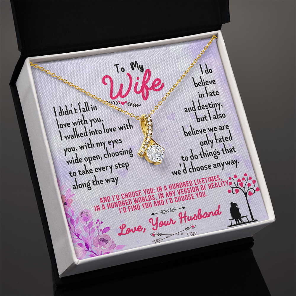 016 To My Wife - 18K Yellow Gold Finish Alluring Beauty Necklace