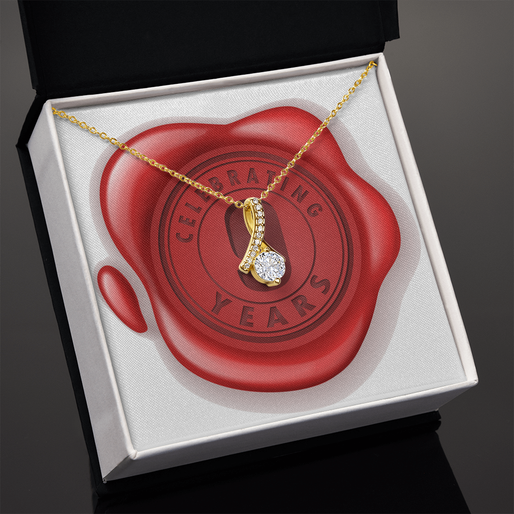 Celebrating 09 Years Anniversary - 18K Yellow Gold Finish Alluring Beauty Necklace