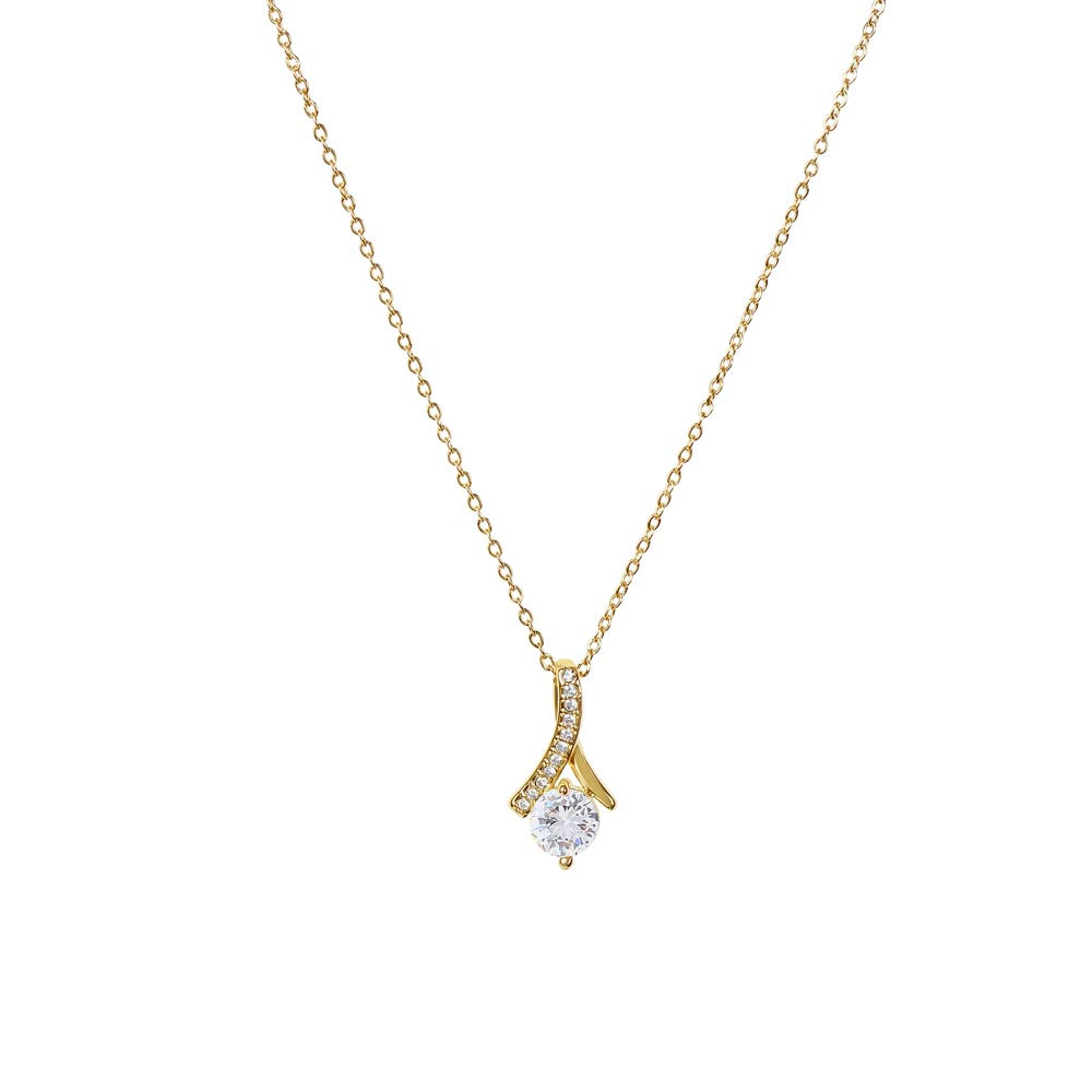 020 To My Beautiful Wife, Happy Anniversary - 18K Yellow Gold Finish Alluring Beauty Necklace