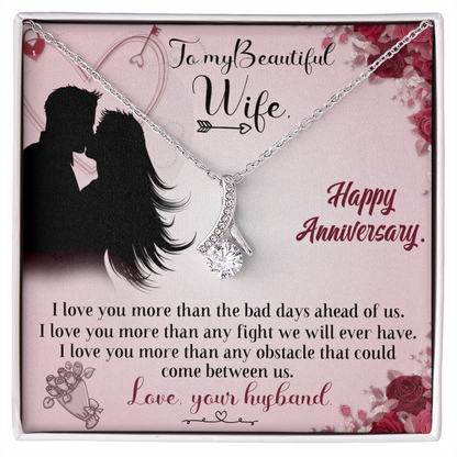 020 To My Beautiful Wife, Happy Anniversary - Alluring Beauty Necklace