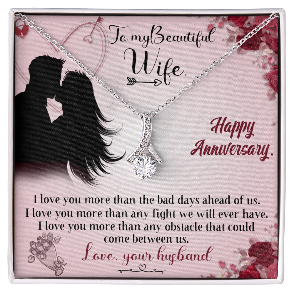 020 To My Beautiful Wife, Happy Anniversary - Alluring Beauty Necklace