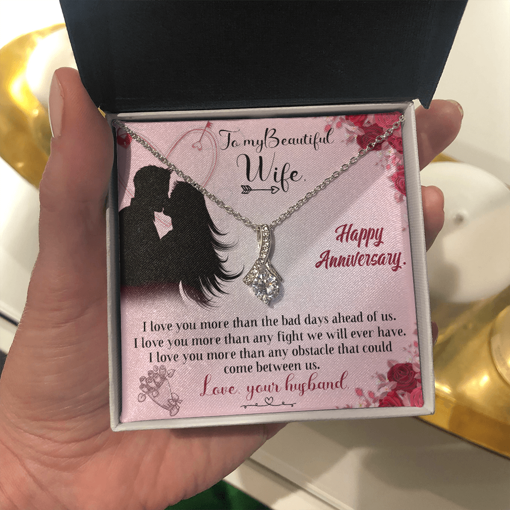 020 To My Beautiful Wife, Happy Anniversary - Alluring Beauty Necklace