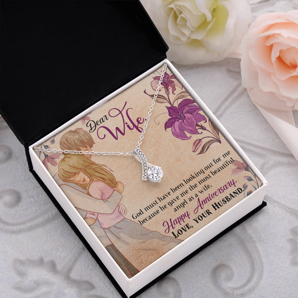 018 Dear Wife, Happy Anniversary - Alluring Beauty Necklace