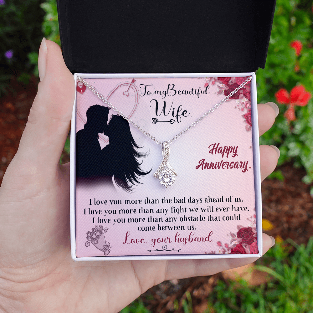 020 To My Beautiful Wife, Happy Anniversary - Alluring Beauty Necklace