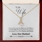 008 To My Wife - 18K Yellow Gold Finish Alluring Beauty Necklace With Mahogany Style Luxury Box