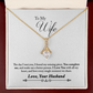 010 To My Wife - 18K Yellow Gold Finish Alluring Beauty Necklace With Mahogany Style Luxury Box