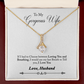 005 To My Gorgeous Wife - 18K Yellow Gold Finish Alluring Beauty Necklace With Mahogany Style Luxury Box