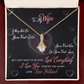 017 To My Wife - 18K Yellow Gold Finish Alluring Beauty Necklace With Mahogany Style Luxury Box
