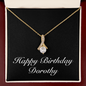 Happy Birthday Dorothy v2 - 18K Yellow Gold Finish Alluring Beauty Necklace With Mahogany Style Luxury Box
