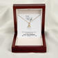 007 To My Wife - 18K Yellow Gold Finish Alluring Beauty Necklace With Mahogany Style Luxury Box
