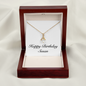 Happy Birthday Susan - 18K Yellow Gold Finish Alluring Beauty Necklace With Mahogany Style Luxury Box