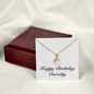 Happy Birthday Dorothy - 18K Yellow Gold Finish Alluring Beauty Necklace With Mahogany Style Luxury Box
