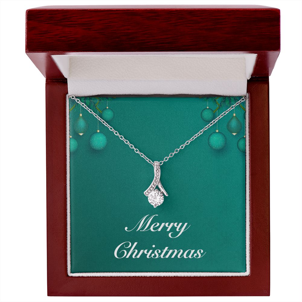 Merry Christmas v02 - Alluring Beauty Necklace With Mahogany Style Luxury Box