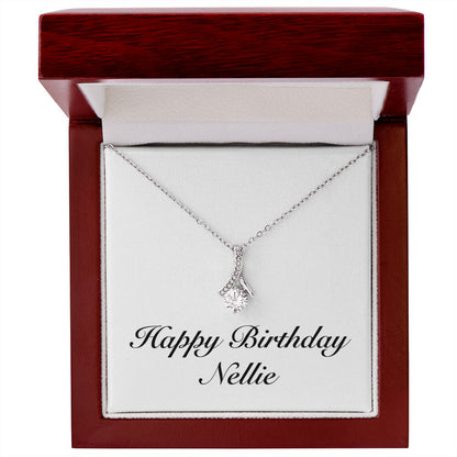Happy Birthday Nellie - Alluring Beauty Necklace With Mahogany Style Luxury Box