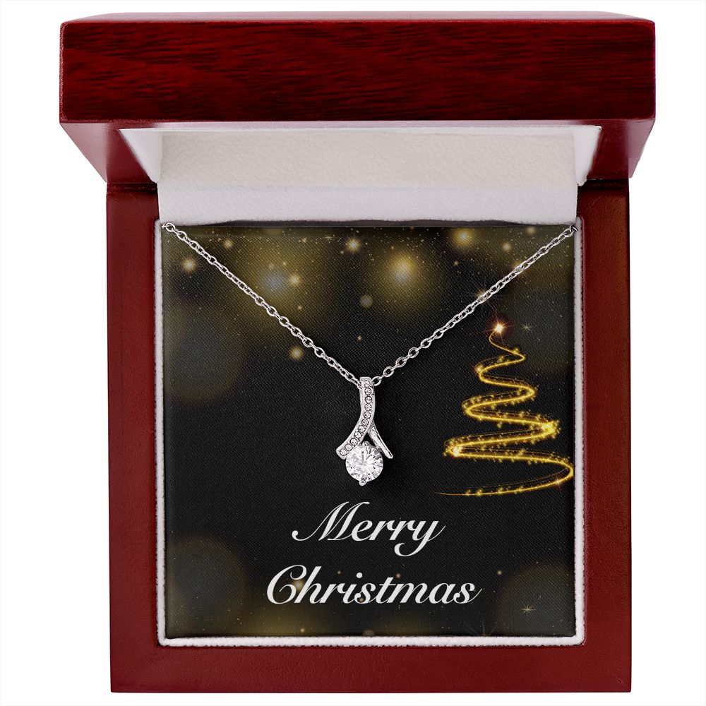 Merry Christmas v03 - Alluring Beauty Necklace With Mahogany Style Luxury Box