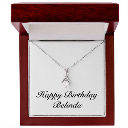 Happy Birthday Belinda - Alluring Beauty Necklace With Mahogany Style Luxury Box