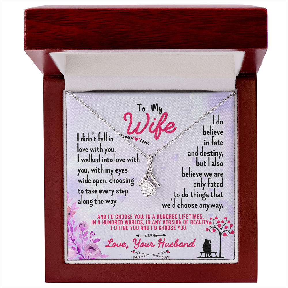016 To My Wife - Alluring Beauty Necklace With Mahogany Style Luxury Box