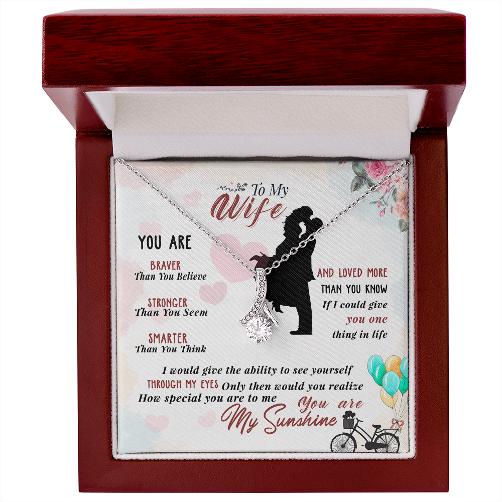 014 To My Wife - Alluring Beauty Necklace With Mahogany Style Luxury Box