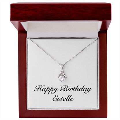 Happy Birthday Estelle - Alluring Beauty Necklace With Mahogany Style Luxury Box