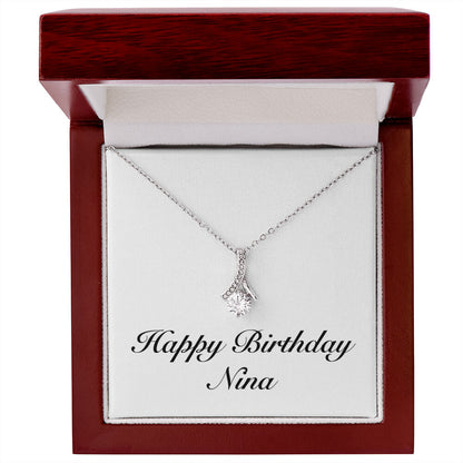 Happy Birthday Nina - Alluring Beauty Necklace With Mahogany Style Luxury Box