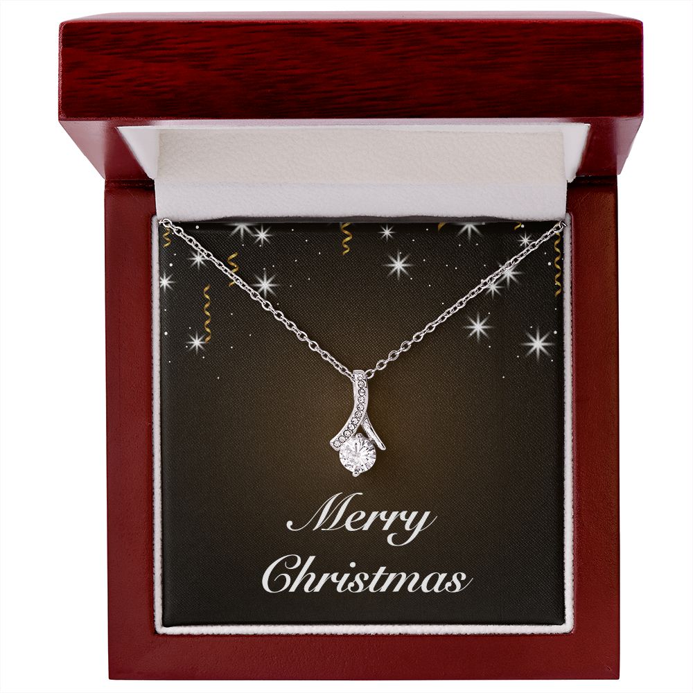 Merry Christmas v06 - Alluring Beauty Necklace With Mahogany Style Luxury Box