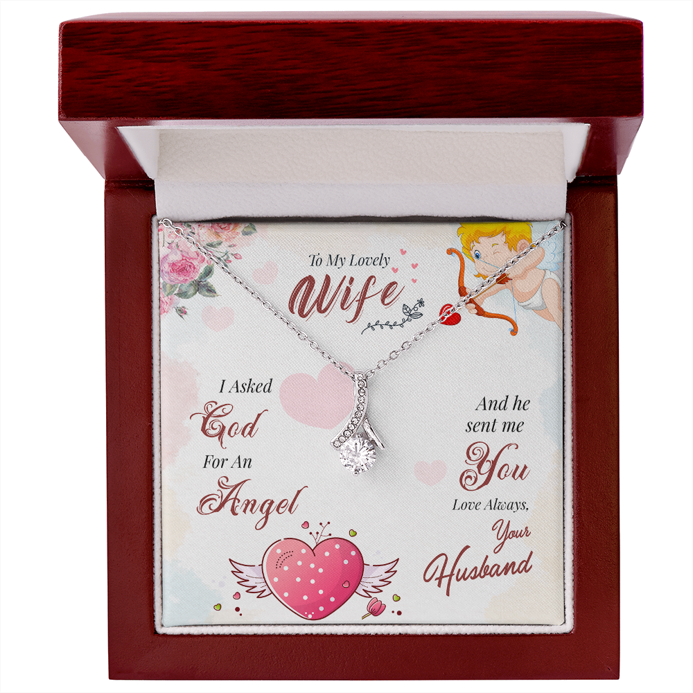 012 To My Lovely Wife - Alluring Beauty Necklace With Mahogany Style Luxury Box