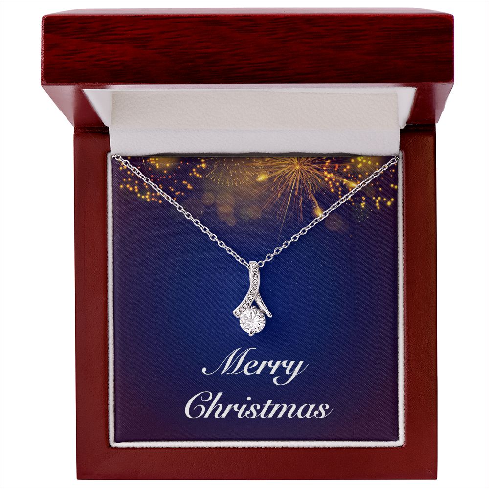 Merry Christmas v07 - Alluring Beauty Necklace With Mahogany Style Luxury Box