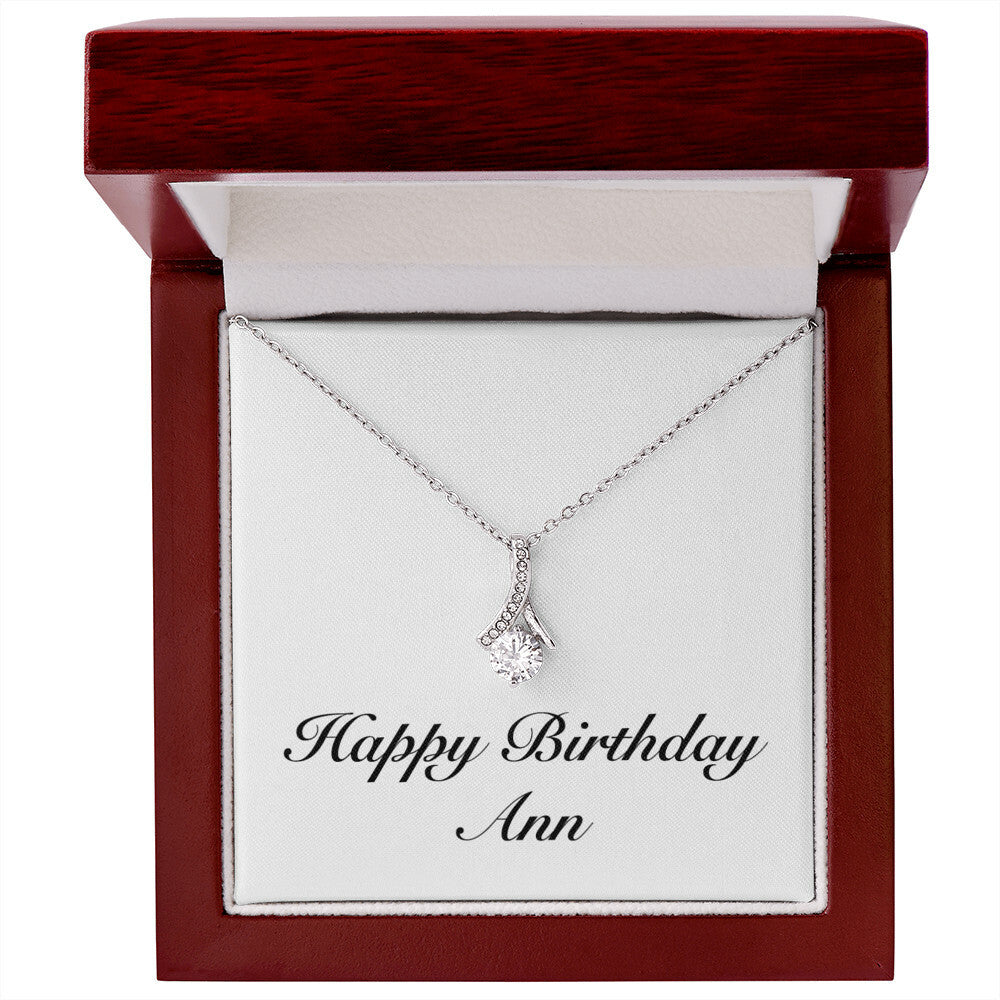 Happy Birthday Ann - Alluring Beauty Necklace With Mahogany Style Luxury Box