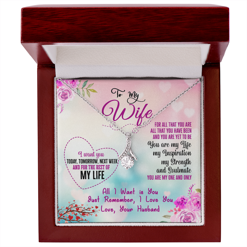 015 To My Wife - Alluring Beauty Necklace With Mahogany Style Luxury Box