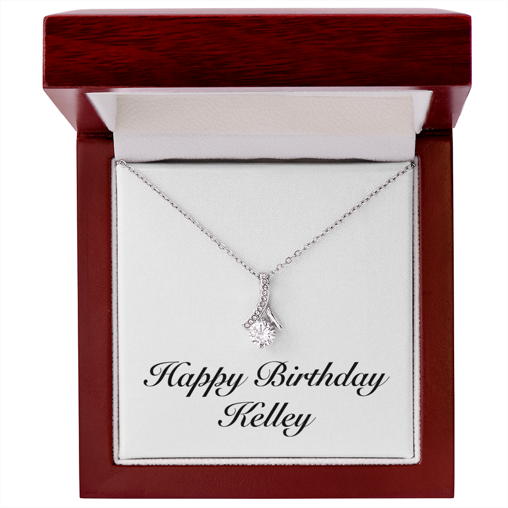 Happy Birthday Kelley - Alluring Beauty Necklace With Mahogany Style Luxury Box