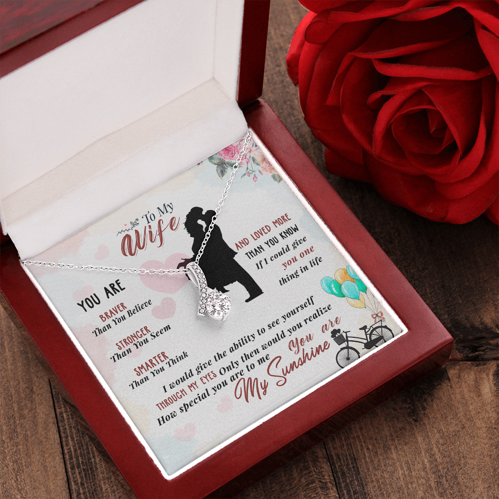 014 To My Wife - Alluring Beauty Necklace With Mahogany Style Luxury Box