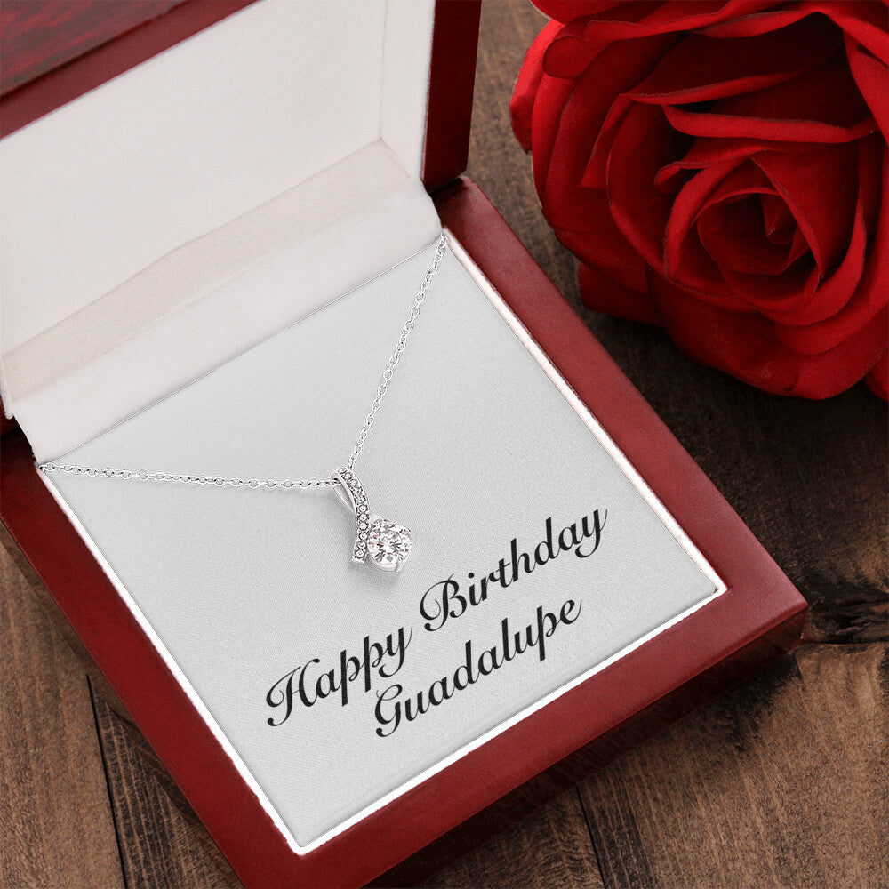 Happy Birthday Guadalupe - Alluring Beauty Necklace With Mahogany Style Luxury Box