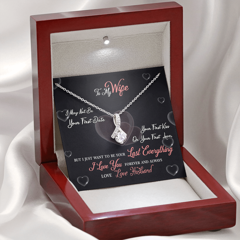 017 To My Wife - Alluring Beauty Necklace With Mahogany Style Luxury Box
