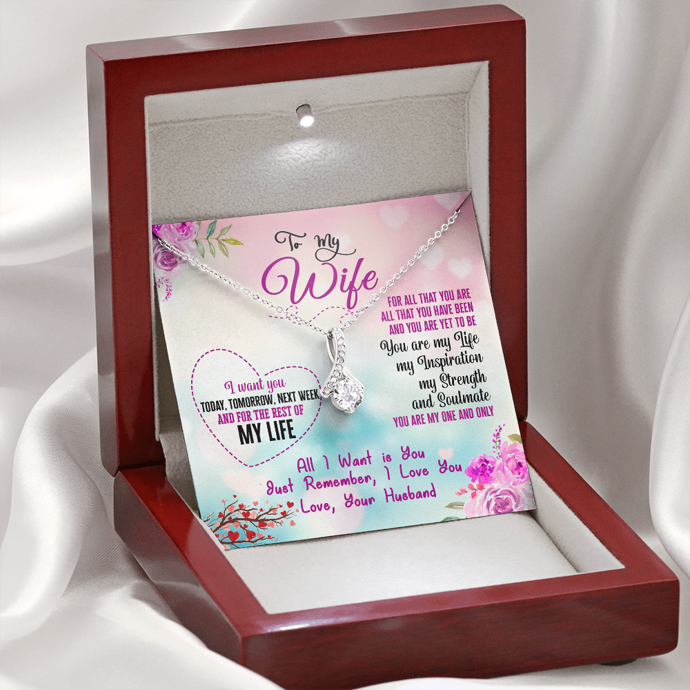 015 To My Wife - Alluring Beauty Necklace With Mahogany Style Luxury Box