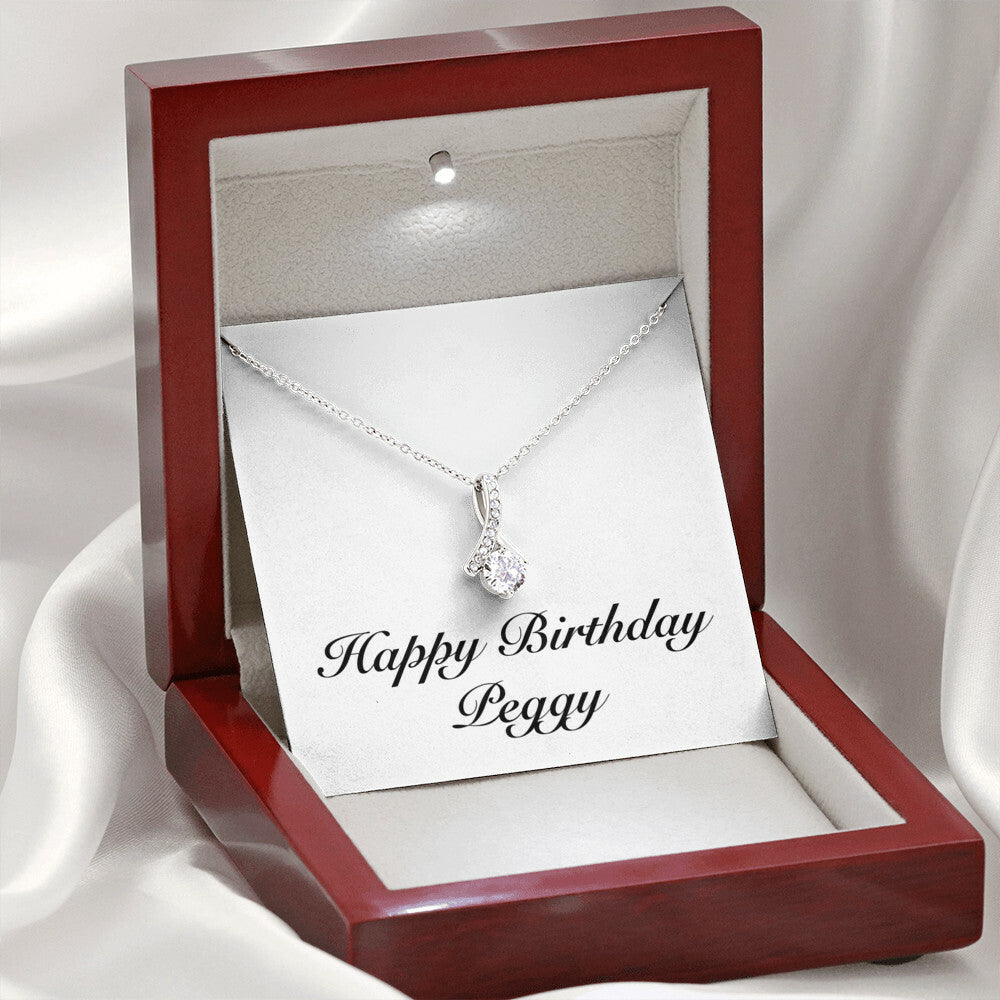 Happy Birthday Peggy - Alluring Beauty Necklace With Mahogany Style Luxury Box