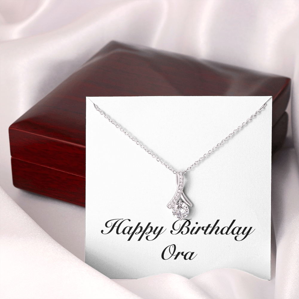 Happy Birthday Ora - Alluring Beauty Necklace With Mahogany Style Luxury Box
