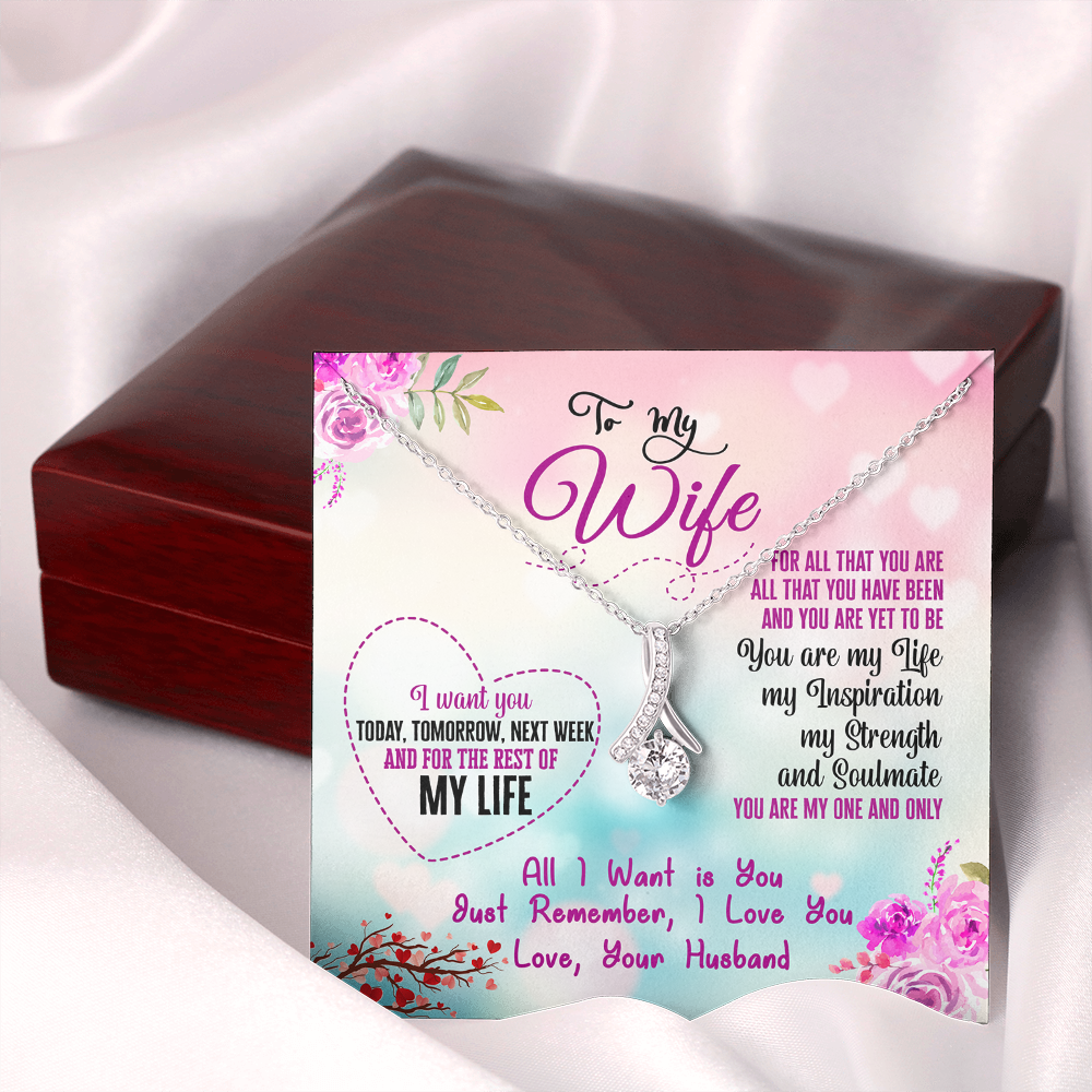 015 To My Wife - Alluring Beauty Necklace With Mahogany Style Luxury Box