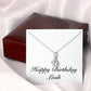 Happy Birthday Leah - Alluring Beauty Necklace With Mahogany Style Luxury Box