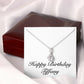 Happy Birthday Tiffany - Alluring Beauty Necklace With Mahogany Style Luxury Box
