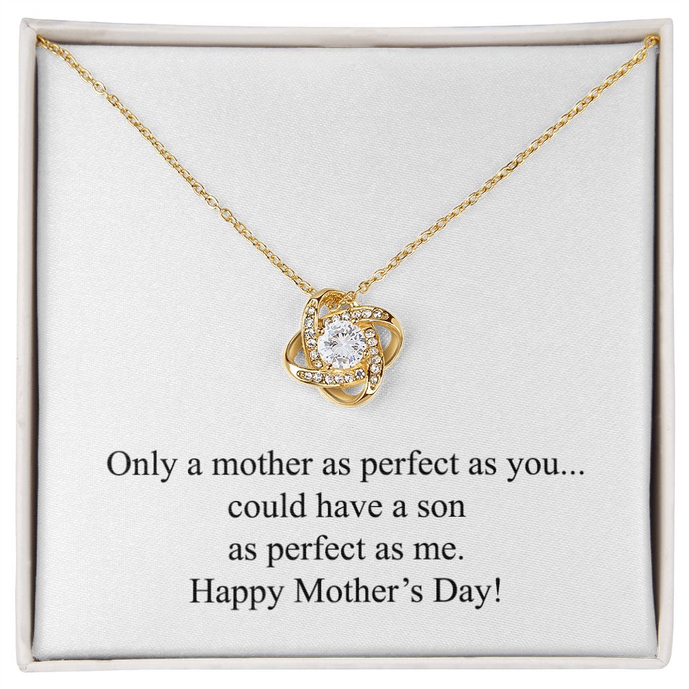 Happy Mother's Day (Funny) 003 - 18K Yellow Gold Finish Love Knot Necklace