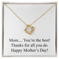 Happy Mother's Day 004 - 18K Yellow Gold Finish Love Knot Necklace