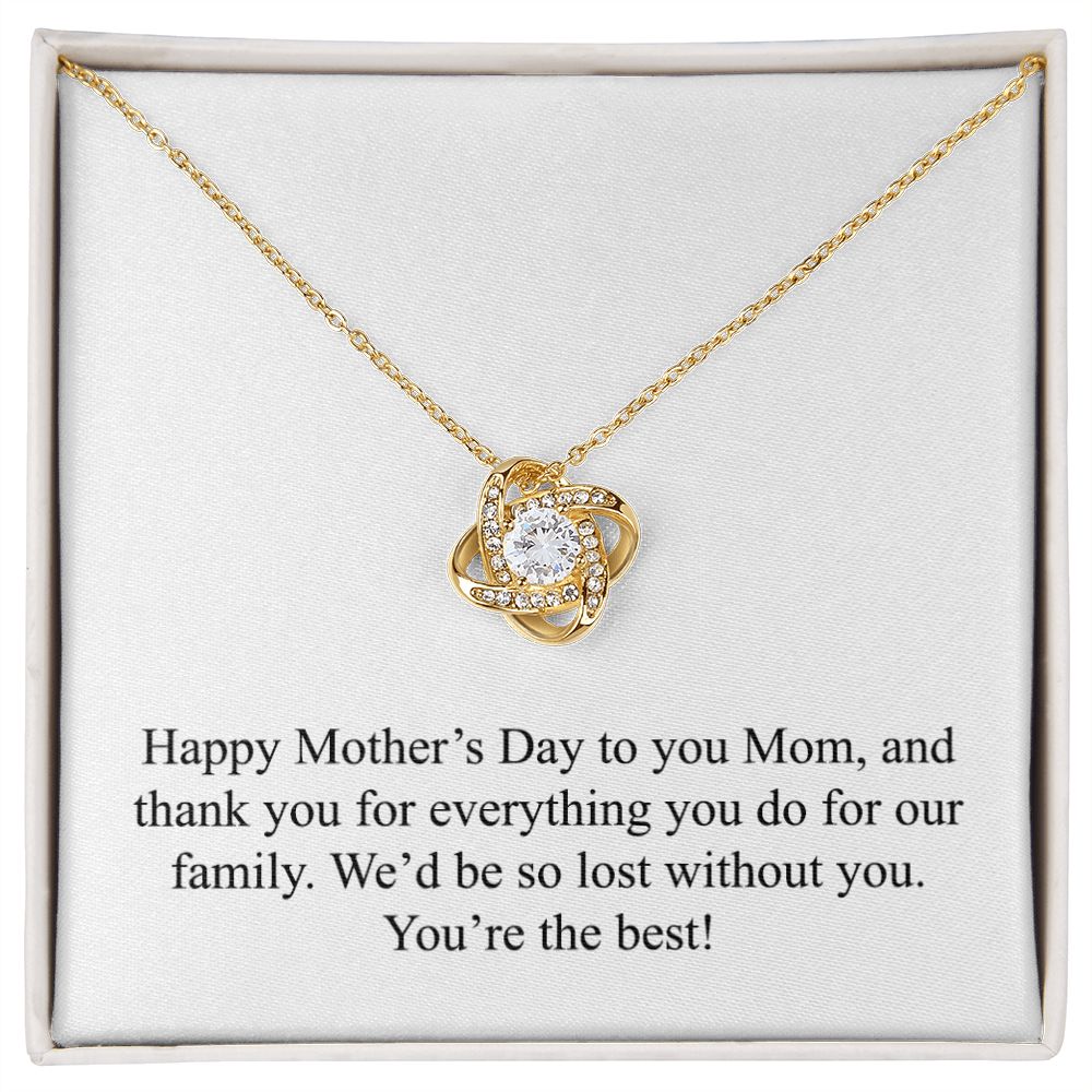 Happy Mother's Day 016 - 18K Yellow Gold Finish Love Knot Necklace