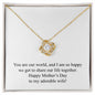 Happy Mother's Day (From Husband) 005 - 18K Yellow Gold Finish Love Knot Necklace